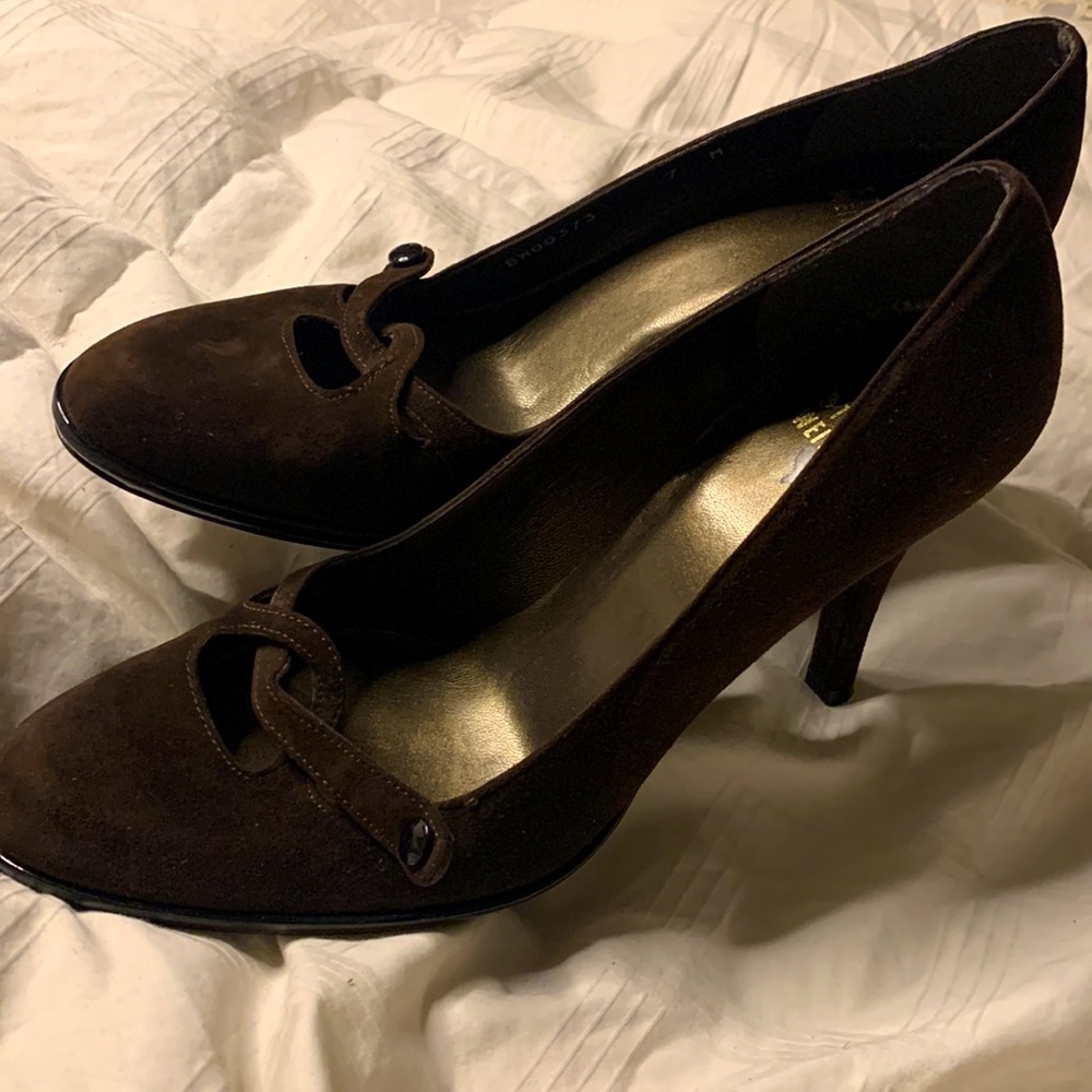 Stuart Weitzman Chocolate Suede Pumps - image 2